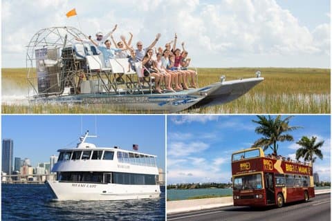 Le meilleur de Miami : Everglades, croisière dans la baie et visite en bus à toit ouvert