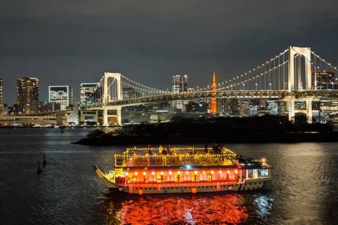 Tokyo Yakatabune Dinner Cruise:Sukiyaki, Show&Tokyo Tower Option
