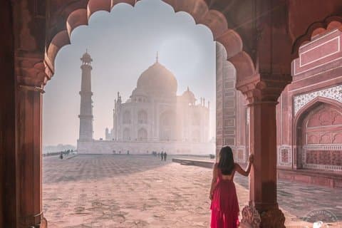 Tour privato del Taj Mahal da Jaipur in auto