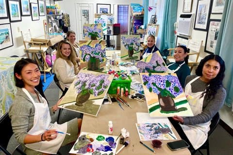 Cours d'acrylique créative et de collage à LA