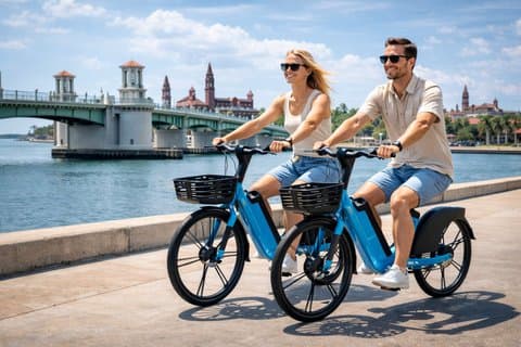 E-Bike Verleih mit optionaler kostenloser GPS geführter St. Augustine Fun Tour