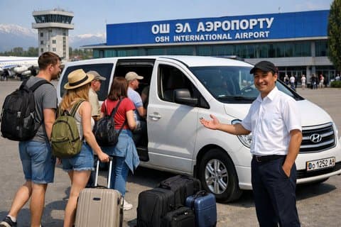 Transfer from Osh International Airport to Osh City or Back