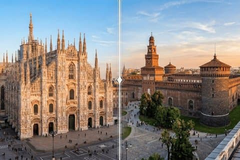 Duomo met terrassen en rondleiding door het kasteel Sforza in Milaan