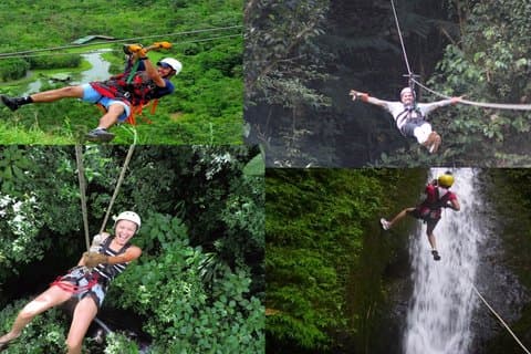 Canyoning in Wasserfällen und Zipline-Kabel in der Nähe von La Fortuna