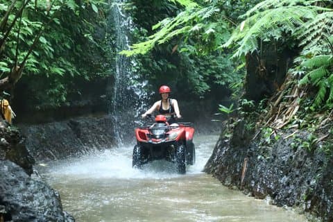 Bali ATV Quad Bike — Cascata, Tunnel, Avventura con statua di gorilla