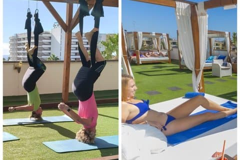 Aerial Yoga with Daybed and Drink