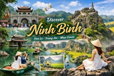 Ninh Binh Hoa Lu, Trang An or Tam Coc, Mua Caves Private/Group