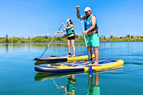Begeleide paddleboardtocht in het natuurpark van de Ebrodelta