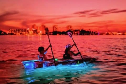 LED Night Kayaking on Clearwater Beach