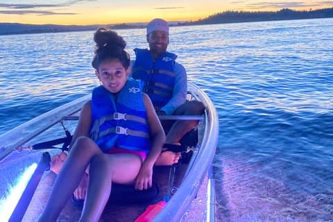 Sunset LED Clear Kayak Rentals for Glacier Park