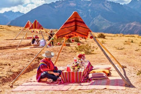 Picnic con alpacas en el altiplano andino