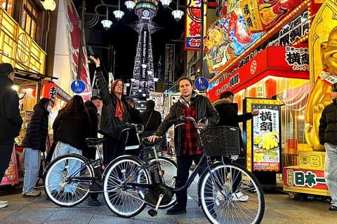 Osaka : LED E-Bike Neon Night Ride til Dotonbori, Namba og Shinsekai