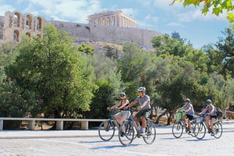 Tour panorámico en bicicleta eléctrica por Atenas con visita opcional a la Acrópolis