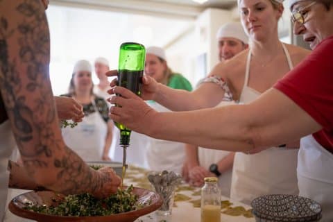 Maria's Open Cooking Class lessons in Delux hotel of Paros