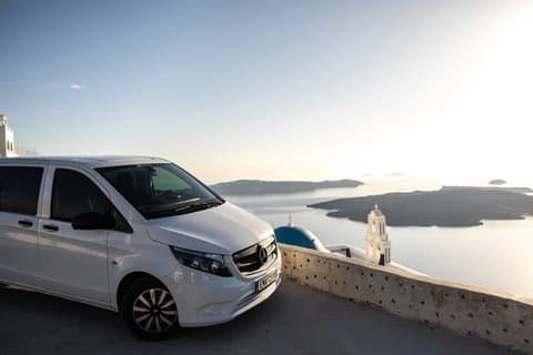 Santorini : Leie privat bil og sjåfør med fleksibel reiserute