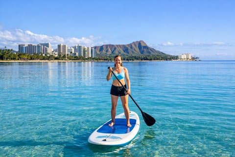Stand-Up Paddleboard Adventure : Prachtig uitzicht op Honolulu