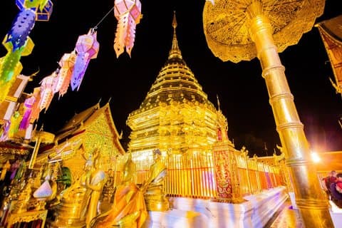 Natttur i Wat Umong och Doi Suthep i Chiang Mai med Pick Up
