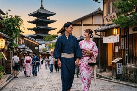 Privat nattfotografering i Kyoto efter mörkrets inbrott