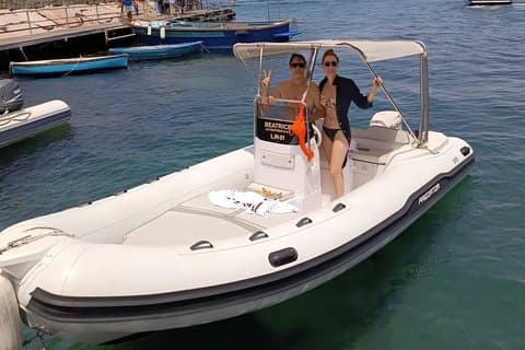 Capri 40 HP inflatable boat rental for groups of up to 6 people