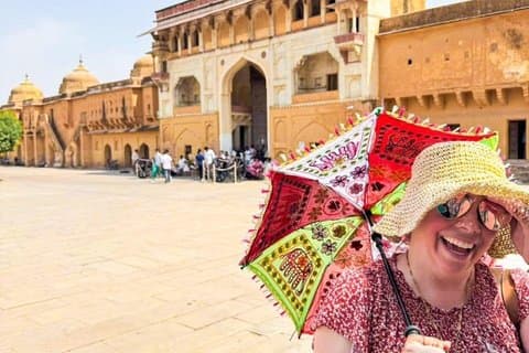 Privat all-inclusive bytur i Jaipur: Amber Fort, Hawa Mahal.
