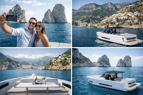 Private and Modern boat tour of Capri Island