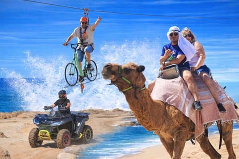 Cabo San Lucas 3 - in - 1 Combo : Sky Bike, Camels eller Horses, och ATV