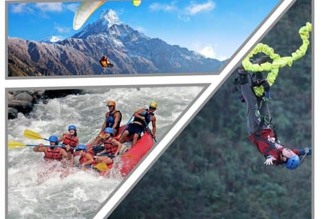 Kathmandu–Pokhara 3 - Avventura di un giorno : Rafting, Parapendio e Bungee