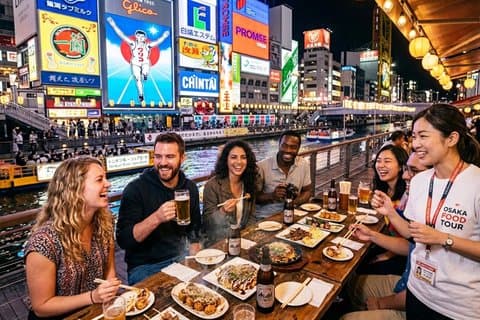 Osaka: Guidet mattur med 12 retter på 4 lokale spisesteder