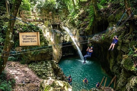 Private Zipline- und 7-Damagua-Wasserfall-Tour Puerto Plata