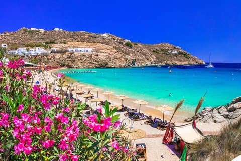 Deluxe cruise-vennlig Mykonos strand avslapning og bytur