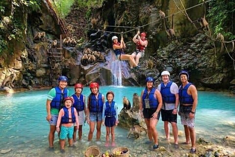 Triple Adrenaline Tour Waterfalls Zipline and Monkey Interaction