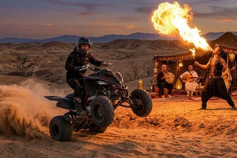 Marrakech : All-in-ONE Agafay QUAD, DINER, SHOW & VERVOER.