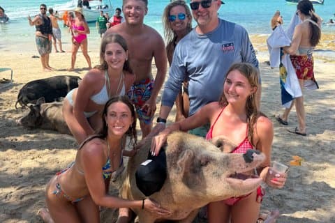 Nassau Swimming Pigs - Snorkling-sköldpaddor-strand-flytande Bar