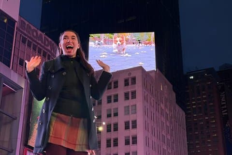 NYC : Il tuo momento di 1 minuto intero su un cartellone pubblicitario di Times Square