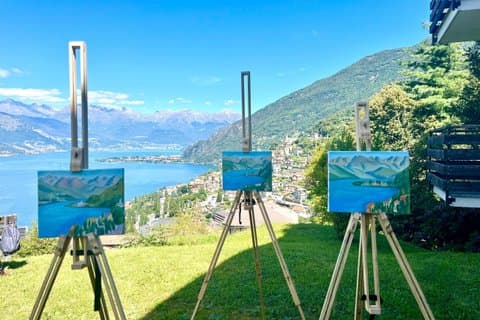 Plein Air-maleri ved Comosøen, Bellano