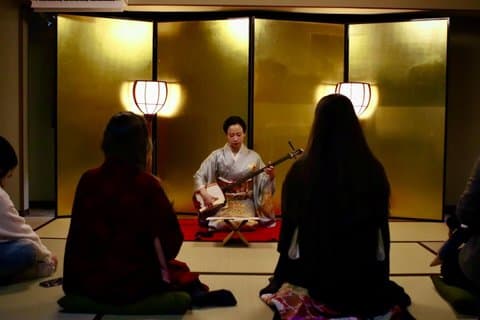 Shared Tea Ceremony with Live Traditional Music in Kyoto
