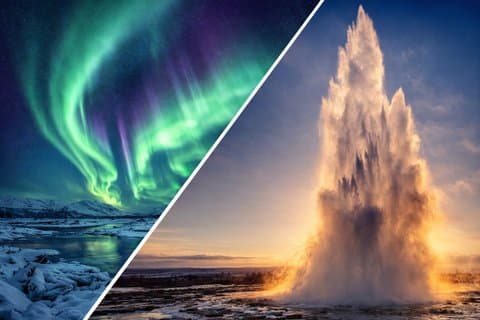 Círculo dorado con 6 paradas y tour privado en aurora boreal