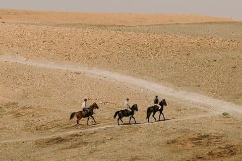 Passeggiata a cavallo privata nel deserto di Agafay con prelievo dall'hotel
