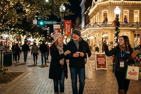 Privéwandeltocht in Austin Kerstverlichting & Erfgoed
