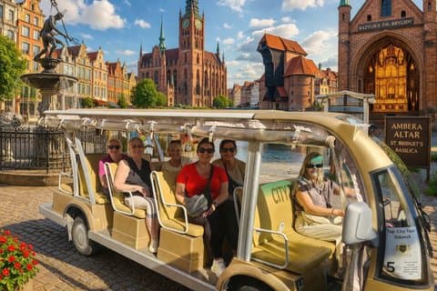Danzica: Tour panoramico della città di 2 ore LIVE GUIDED by Buggy/Golf cart