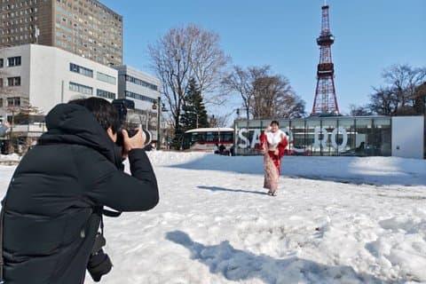 Sapporo Kimono Tour a pie en Lugar turístico popular