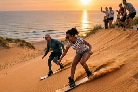 Agadir/Taghazout : Sandboarden bij zonsondergang, Canyon & Marokkaans diner