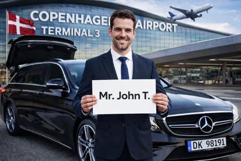Trasferimento privato premium dall'aeroporto di Copenaghen (Meet & Greet)