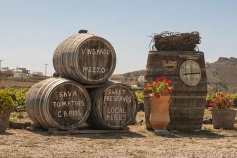 Santorini privat gård till bord mat och vin Tour