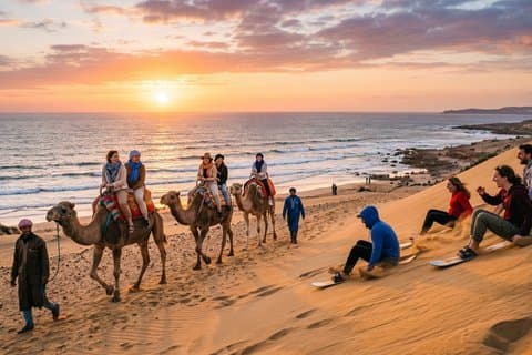 AgadiR: Sandboarding Guided Group Experience & Sunset Camel Ride