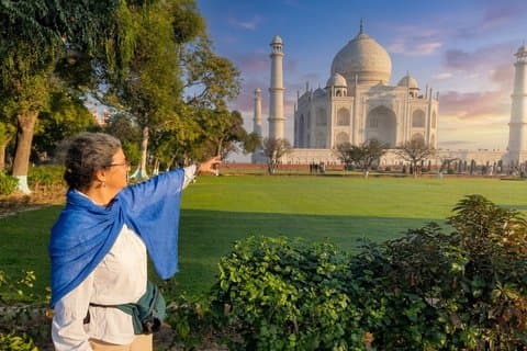 Excursão em grupo no mesmo dia ao Taj Mahal Tudo incluído