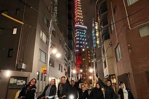 2 - Hour Tokyo Night Bike Tour: Shibuya, bylys og Tokyo Tower