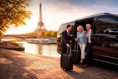 Paris River Cruise Pickup & Drop-off by Private Luxury Van