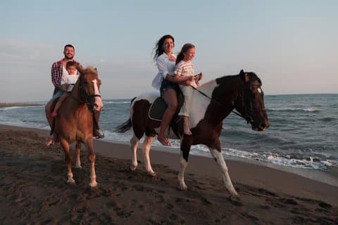Passeggiata a cavallo sulla costa di Vieques a Black Sand Beach