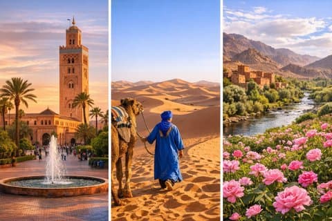 Marrakesch nach Fes Sahara Wüstentour & Overnigyt Camp & Camel Trek